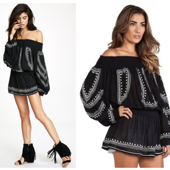 Tularosa Jacqueline Off Shoulder Embroidered Tunic size XS - Picture 1 of 12